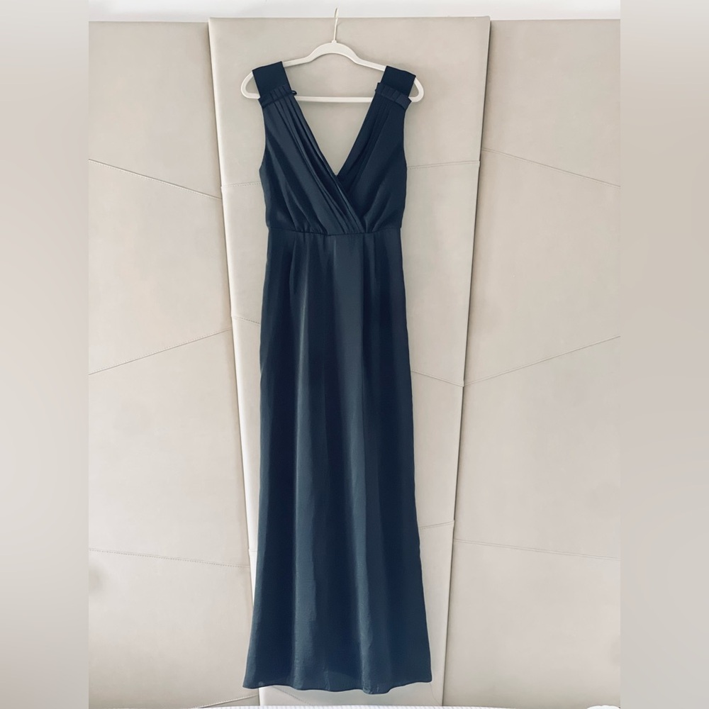 BCBGeneration Navy V-Neck Maxi Gown